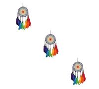 TOPBATHY 3piezas Atrapasueños Colorido De Decoración De Pared Para Hogar y Jardín Adorno Colgante Infantil Para Habitaciones y Fiestas Captura Sueños y Aleja Pesadillas