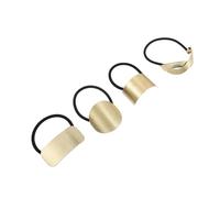 TOPBATHY 4 Bandas para Cabello de Aleación de Zinc Doradas para Mujer, Elásticas y Firmes que No se Caen, Ideales para Ejercicio y Ducha