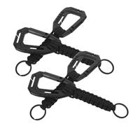 TOPBATHY 4 Mosquetones Multifuncionales para Exteriores Correa Ajustable Clip Resistente para Botella y Llavero Color Negro Adecuado para Senderismo Montañismo y Viajes al Aire Libre