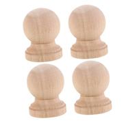 TOPBATHY 4 Piezas Balaustres de Madera sin Pintar para Interiores Pilares Clásicos Decorativos sin Acabado para Muebles Manualidades Protección y Elegante