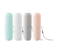 TOPBATHY 4 Piezas Caja de Cepillo de Dientes Cepillo de Dientes Antibacteriano Soporte de Almacenamiento de Cepillo Taza de Diente de Doble Uso para Viajes de Negocios