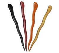 TOPBATHY 4 Piezas de Palillos Cabello de Madera, Accesorios Elegantes y Prácticos para Moños Chinos, sin Irritación, Ideales para Citas y Cumpleaños
