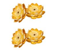 TOPBATHY 4 piezas de quemador de incienso dorado, mini loto, soporte de incienso de metal, soporte de incienso de bobina, soporte de incienso de calabaza para incienso Joss Stick Tower