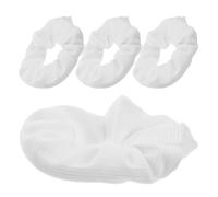TOPBATHY 4 Piezas Elástico para Cabello Antirrobo con Bolsillo con Cremallera, Poliéster Blanco, Multifuncional y Portátil para Mujeres en Gimnasio y Escuela
