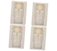 TOPBATHY 4 Piezas Molde de estatua de piedra Moai molde piedra tarteras para tartas figuras de cabezas de moai de isla resina decorate cubo de hielo molde de chocolate molde para hornear