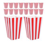 TOPBATHY 48piezas Cajas de Palomitas de Maíz Rayas Rojas y Estilo Vintage para Fiestas de Cumpleaños Concesiones y Carnaval Unidades de Papel