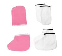 TOPBATHY 4pares Mascarilla para Manos y Pies de Guantes Exfoliantes Hidratantes Cuidado Pies Guantes de Queroterapia Que Preservan el Calor