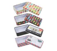 TOPBATHY 4piezas Cajas De Hojalata Rellenables Unidades Para Mini Tarjetas Cosméticos Alimentos Estuche De Bolígrafos
