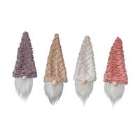 TOPBATHY 4piezas Fundas Navideñas para Botellas de Vino Tinto Diseño de Enano Navideño para Decoración de Fiestas sin Rostro Color Rojo Material