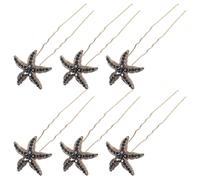 TOPBATHY 6 Horquillas Negras Elegantes y Decorativos en Forma de Estrella Gemas de Imitación de Aleación Accesorios Cabello para Novia y Damas Especiales