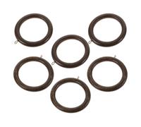 TOPBATHY 6 Piezas Anillos de Madera para Cortinas Gancho Metálico, Círculos Circulares Elegantes y Fáciles de Instalar para Barra de Cortina Estilo Rústico