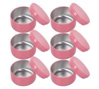 TOPBATHY 6 Piezas Latas de Té Vacías, Envases de Aceite Aromático de Aluminio Rosa, Redondos, para Aceites Esenciales, para Oficinas y Fabricación de Velas