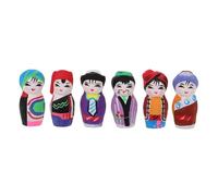 TOPBATHY 6 Piezas Man de Arcilla Facial de la ópera de Pekín estatuas Juguetes multiculturales Mini muñecas Decoraciones japonesas Figuras de Personas para pequeñas muñecas Lodo