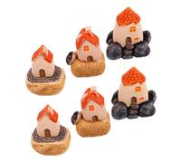 TOPBATHY 6 Piezas Miniature Fairy Garden Houses Resin Decor Pequeñas de Casa para Accesorios de Jardín Micro para DIY y Decoración de Terrarios