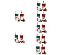 TOPBATHY 7 Juegos De Ganchos para Calcetines Navideños Bolsas De Dulces con Dibujos Animados Decoración Navideña Colgadores para Calcetines Navideños Bolsas De Yute 2 Unidades X 7