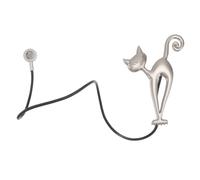 TOPBATHY Abrazadera Magnética para Cortina de Ventana Gato Plata Aleación