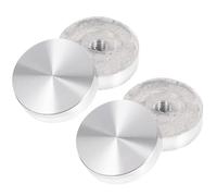 TOPBATHY Adaptador de Disco Circular de Aluminio Sólido Plateado 50 Mm M8, Juego de 4 Piezas para Tapas de Vidrio, Mesa de Té, Escritorio y Soporte Antideslizante para Muebles