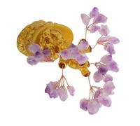 TOPBATHY Adornos de Cristal para Árbol de Amatista Morado Base Yuanbao de Cristal Curativo Bonsái para Decoración de Hogar Escritorio Energía Positiva