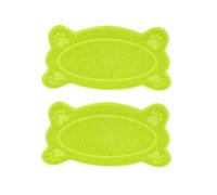 TOPBATHY Alfombrilla Antideslizante para Gatos en Forma de Hueso, 2 Piezas, Color Verde, Resistente al Desgaste y Protectora para Suelos y Alfombras