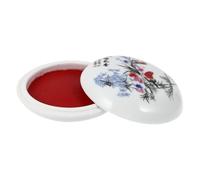 TOPBATHY Almohadilla de Tinta Roja para Sellos 7 Cm de Diámetro, Pasta de Tinta para Caligrafía y Pintura China, Multiusos para Artesanía y Scrapbooking, 1 Pieza