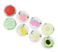 TOPBATHY Almohadillas Refrescantes para Ojos Gel y PVC Paquete de 8 Unidades Redondas Diseños de Frutas Máscara de Hielo para Aliviar Ojos Hinchados y Migrañas Adecuado para Dormir y