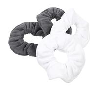 TOPBATHY Anillos Cabello de Microfibra Absorbente 4 Piezas en Tonos Claros y Grises, Gomas Elásticas Suaves para Mujer y Niñas, Accesorios para Uso Diario y Fiestas