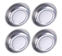 TOPBATHY Bandeja Magnética Redonda 4 Unidades de Acero Inoxidable Tamaño Compacto para Piezas Pequeñas y Tornillos Adecuado para Aplicaciones Profesionales Hobby