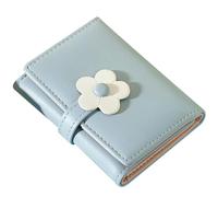 TOPBATHY Billetera de Niñas Diseño de Flores, Monedero Plegable de Cuero PU, Estilo Coreano Simple, Organizador Compacto para Estudiantes en Oficina y Exterior