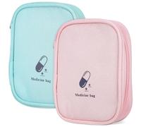 TOPBATHY Bolsa de Medicinas Portátil de Oxford Compartimentos Múltiples, Ligera Rápida Identificación, Adecuado para Viajes en Coche y Actividades al Aire Libre, Pack de 2 Unidades