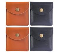 TOPBATHY Bolsa Portátil de Tamaño Bolsillo para Residuos de Cigarrillos 4 Piezas en Pu Negro con Estructura de Doble Capa y Recogida Discreta para Café o Balcón