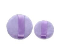 TOPBATHY Borlas De Maquillaje Dobles Redondas 2 Unidades Tamaño Grande y Mediano Algodón Terciopelo Púrpura Para Mujeres Uso Diario Maquillaje Profesional Polvo Suelto