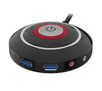 TOPBATHY Botón de Reinicio USB y Audio 3,5 Mm para Ordenador de Sobremesa, Cable de Extensión para Accesorios de Ordenador, Botón de Encendido para Uso en Escritorio y Oficina