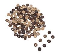TOPBATHY Botones de Cáscara Natural de Fruto, Redondos 13 Mm, 150 Piezas, Botones Artesanales de Madera Dos Agujeros para Coser, Ideales para Proyectos de Crochet, Ropa y