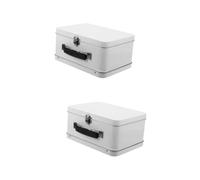 TOPBATHY Caja De 2 Piezas Caja De Mini Cofre De Hojalata Maleta De Papelería Maleta De Hojalata Caja De Almacenamiento De Fotos Cajas Decorativas Maché Titular De