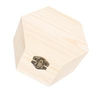 TOPBATHY Caja Hexagonal de Madera sin Terminar con Tapa Abatible Organizador Joyero Multifuncional para Almacenamiento de Pequeños Objetos Diseño Vintage y Decorativo para Regalos y