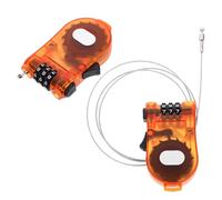 TOPBATHY Candado de Cable de Acero Retráctil Transparente Naranja Pequeño y Ligero 2 Piezas Cerradura de Seguridad para Bicicleta Snowboard Casco y Equipaje de Viaje al Aire Libre