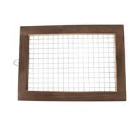 TOPBATHY Cedazo Cedazo de Suelo de Madera y Acero Inoxidable 304, Marco de Plantación de Helechos Rectangular Color Café, para Helechos y Plantas Pequeñas, Uso Interior y Jardín