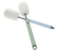 TOPBATHY Cepillo de Esponja para Botellas Mango Largo Extensible 2 Piezas Verde y Azul Herramienta de Limpieza de Cocina para Biberones y Vasos Limpia Botellas Interior sin Rayar