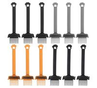 TOPBATHY Cepillo Limpiador de Peine para Cabello, 12 Piezas Púas y Cerdas, Colores Azul, Amarillo, Gris y Verde Oscuro, Herramienta Portátil para Eliminar Pelo y Polvo en Casa y