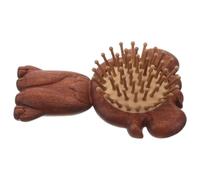 TOPBATHY Cepillo Neumático Artístico de Sándalo Rojo con Diseños | Desenreda y Masajea el Cuero Cabelludo, Portátil para Salón y Cuidado en Casa, Obsequio Año Cabra