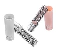 TOPBATHY Cepillos De Pelo Retráctiles Para Mujer 2 Unidades Tamaño Pequeño Cepillo Redondo Plegable Para Cabello Rizado y Secado Portátil Viaje Fácil De Usar Color Marfil y Rosa