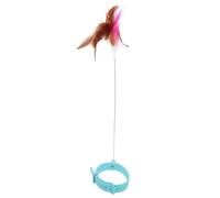 TOPBATHY Collar Juguete Interactivo para Gatos Varilla Burlona Ajustable 17-27 Cm, Color Azul Claro, Accesorio Divertido para Ejercicio y Entretenimiento de Gatitos