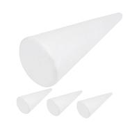 TOPBATHY Conos de Espuma Blanca para Manualidades Infantiles 4 Piezas Tamaño 32X12 CM Forma Sólida para DIY Decoración Escolar y Árbol de Navidad Fáciles de Pintar y Seguros