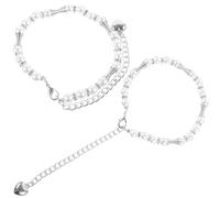TOPBATHY Correas para Zapatos de Tacón Alto Aleación de Zinc Perlas Simuladas Correas de Repuesto para Tacones Altos Antideslizantes, Blanco, para Zapatos sin Cordones