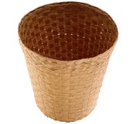 TOPBATHY Cubo de Basura de Escritorio Tejido a Mano de Paja Natural, Cesta de Almacenamiento Multifuncional para Oficina y Hogar, Color Original Madera, Papelera Decorativa para Reciclaje