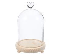 TOPBATHY Cúpula y Creativa con Base de Madera de en Forma de para Protección Polvo en Exhibición de Artesanías y Paisajes