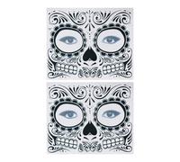 TOPBATHY de Esqueletos Que Se Adhiere Firmemente Impermeables 2 Tatuajes Papel Negro para Halloween y Día Muertos