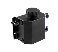 TOPBATHY Depósito de Aceite de Motor de Aleación de Aluminio 1 Litro para Coche con Ventilación y Tapón de Drenaje Negro