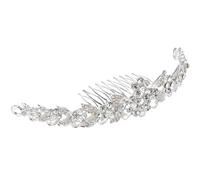 TOPBATHY Diadema de Boda con Cristales de Imitación en Plata, Diseño Delicado con Agarre el Cabello, Adorno de Aleación Dura para Novias en Bodas y Fiestas de Compromiso