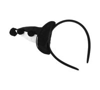 TOPBATHY Diadema de para Mujer Tocado de Carnaval Sombrero de Cono Blanco y Negro Accesorio Ligero para Disfraces de Halloween Mardi Gras y Cosplay Diadema Divertida para Fiestas y